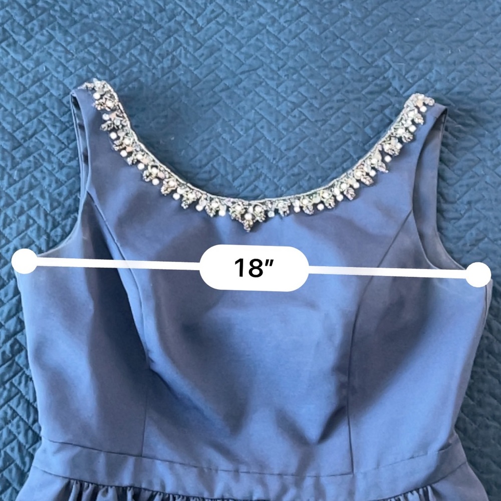 David's Bridal Formal Dress Special Occasion Homecoming Prom Navy Size 14 - Picture 7 of 12
